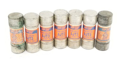 LOT OF 7 FERRAZ SHAWMUT AJT3 AMP-TRAP 2000 TIME DELAY FUSES 6A, 600V