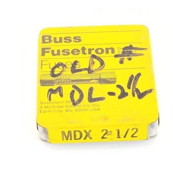 PACK OF 5 NEW COOPER BUSSMANN MDX-2-1/2 FUSETRON FUSES 2-1/2AMP, 250VAC