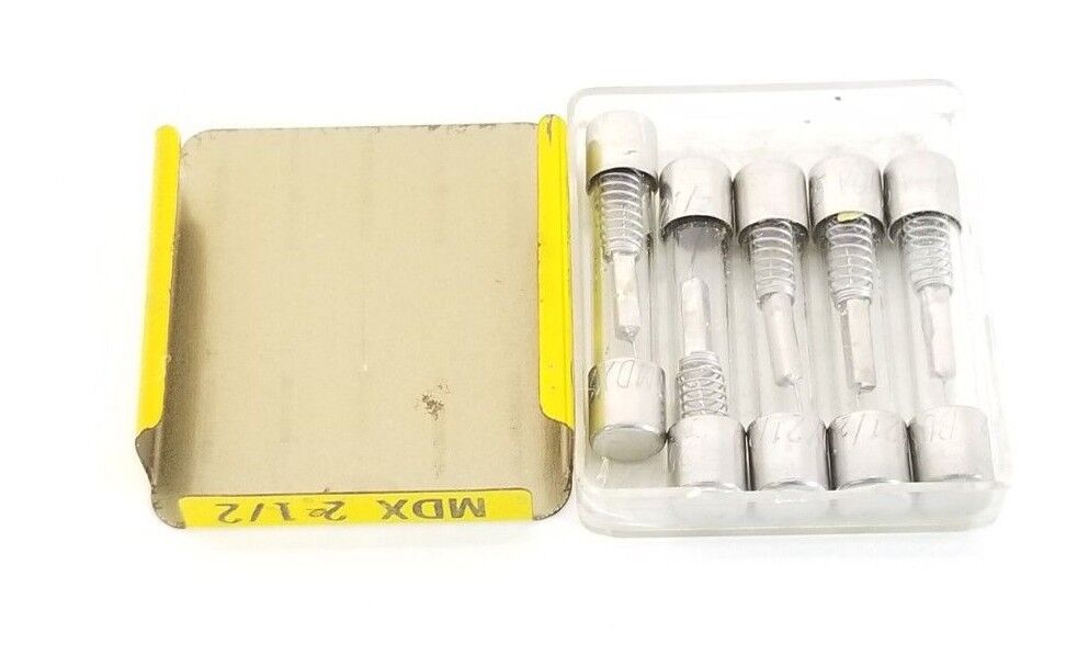 PACK OF 5 NEW COOPER BUSSMANN MDX-2-1/2 FUSETRON FUSES 2-1/2AMP, 250VAC