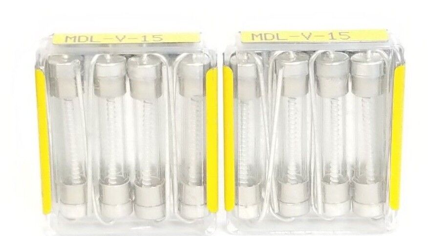 LOT OF 8 NEW COOPER BUSSMANN MDL-V-15 FUSES MDLV15