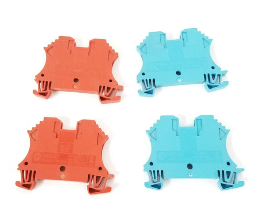 LOT OF (2) NEW ALLEN BRADLEY 1492-J3-B & (2) 1492-J3-RE FEED THRU BLOCKS