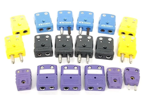 LOT OF 18 ASSORTED NEW OMEGA MALE & FEMALE PLUGS 207 402 BLUE BLACK YELL. PURP.