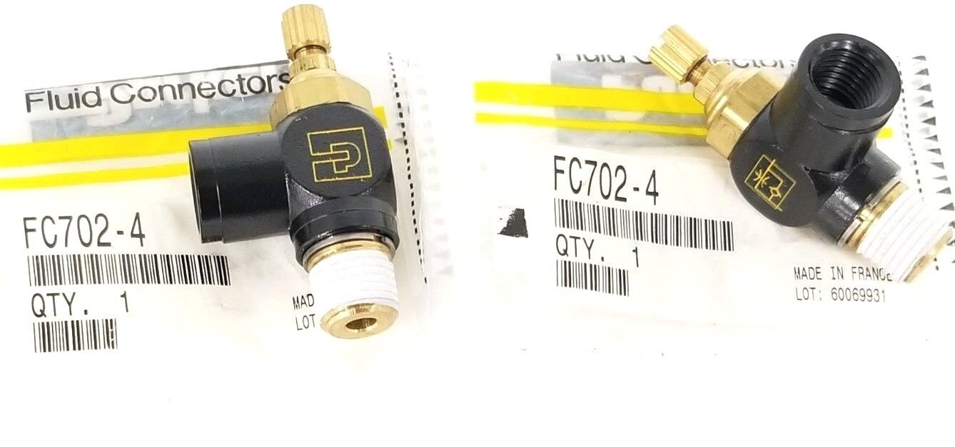 LOT OF 2 NIB PARKER XFC702-4 FLOW CONTROL VALVES 1/8 IN. XFC7024