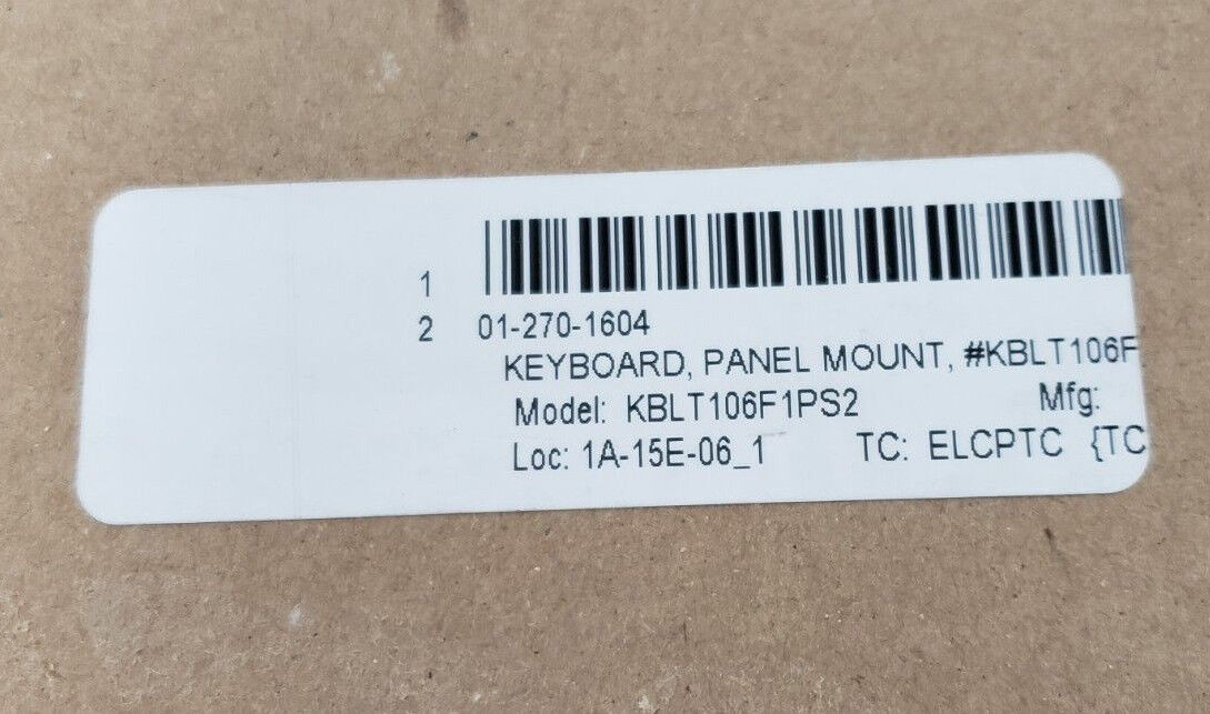 NEW MULDER-HARDENBERG BV KBLT106F1PS2 PANEL MOUNT TRACKERBOARD / KEYBOARD