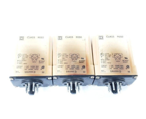 LOT OF 3 SQUARE D 9050-JCK1F30V14 TIMER RELAYS 240VAC 10A T-JCK 9050JCK1F30V14