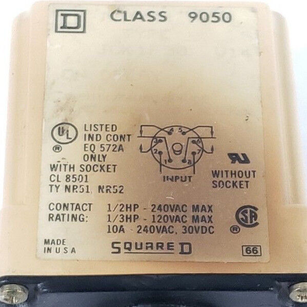 LOT OF 3 SQUARE D 9050-JCK1F30V14 TIMER RELAYS 240VAC 10A T-JCK 9050JCK1F30V14