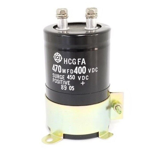 HITACHI HCGFA 470MFD 400VDC CAPACITOR SURPGE POSITIVE 450VDC 89 05