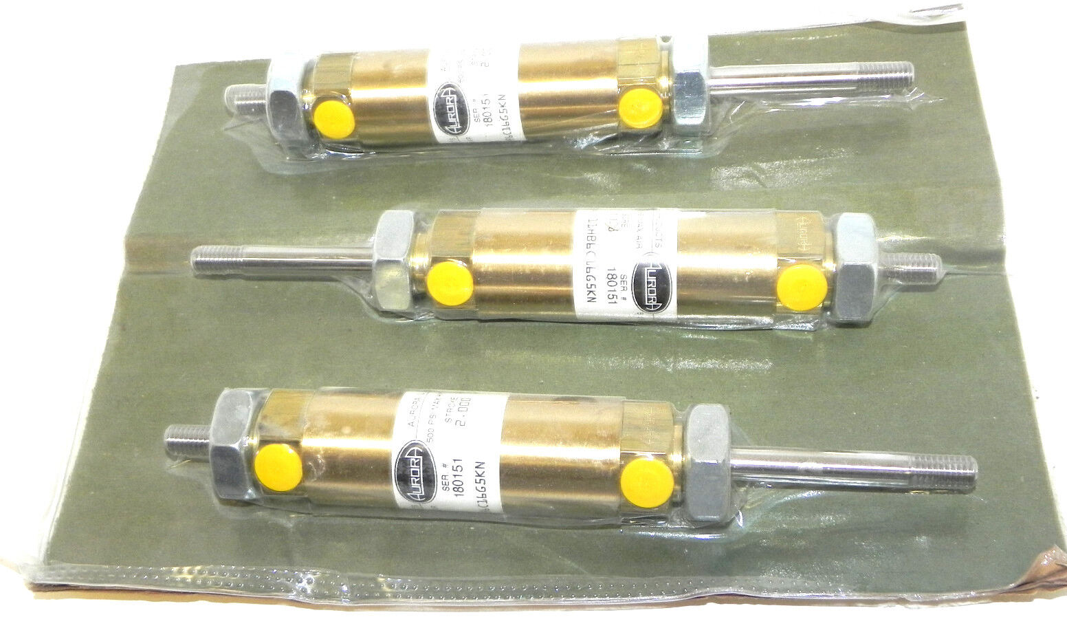 (3) NEW AURORA 11HB6C16G5KN CYLINDERS BORE: 1.125 STROKE: 2.000 SER. # 180151