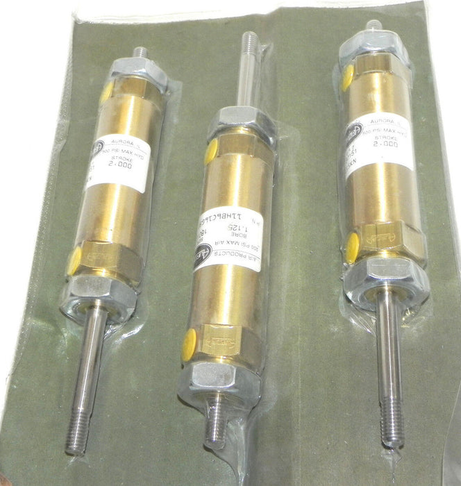 (3) NEW AURORA 11HB6C16G5KN CYLINDERS BORE: 1.125 STROKE: 2.000 SER. # 180151