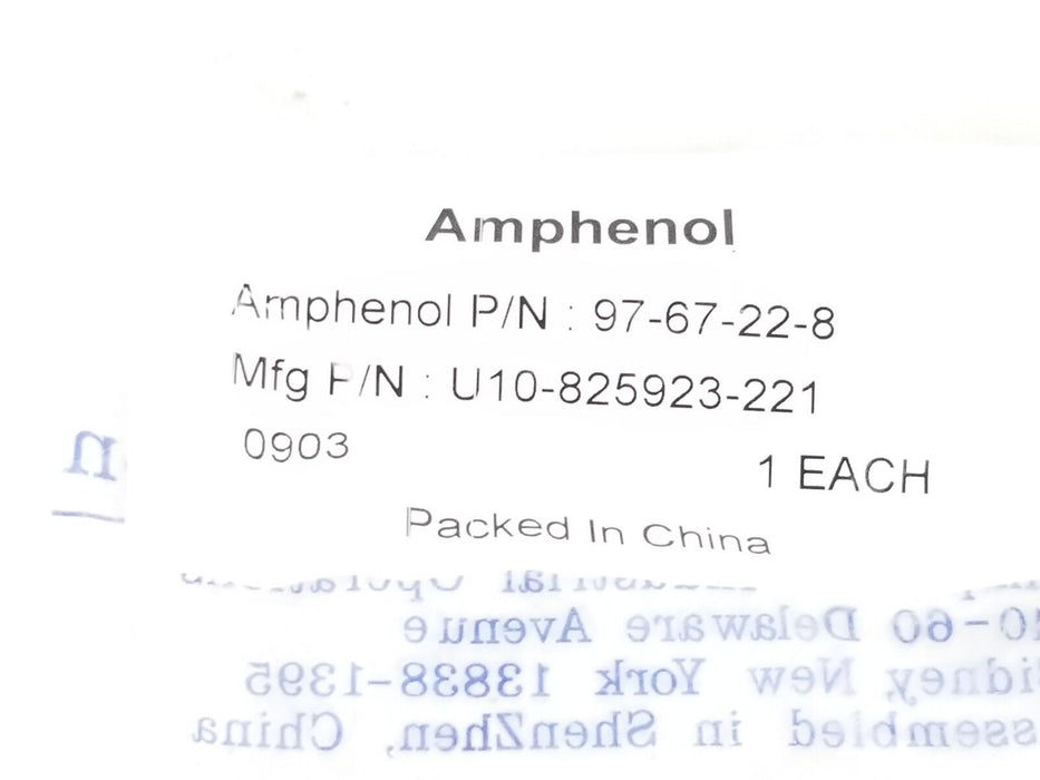 NEW AMPHENOL 97-67-22-8 CABLE CLAMP 9767228