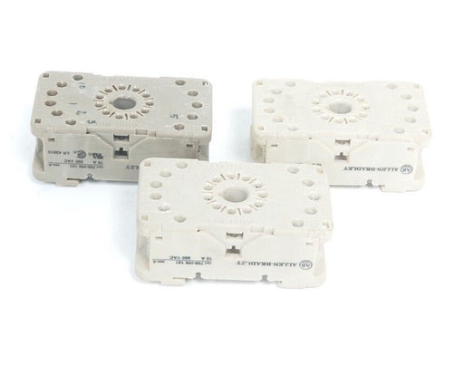 LOT OF 3 ALLEN BRADLEY 700-HN101 SER. A RELAY SOCKETS 11-PIN, 700HN101, 10A