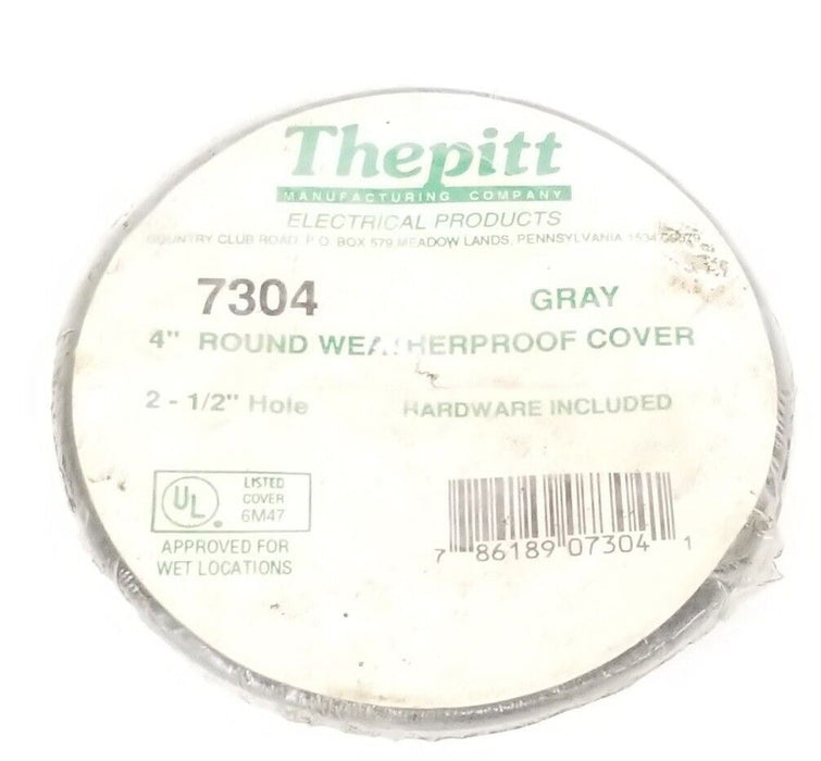 NEW THEPITT 7304 4'' ROUND WEATHERPROOF COVER GRAY 2-1/2'' HOLE