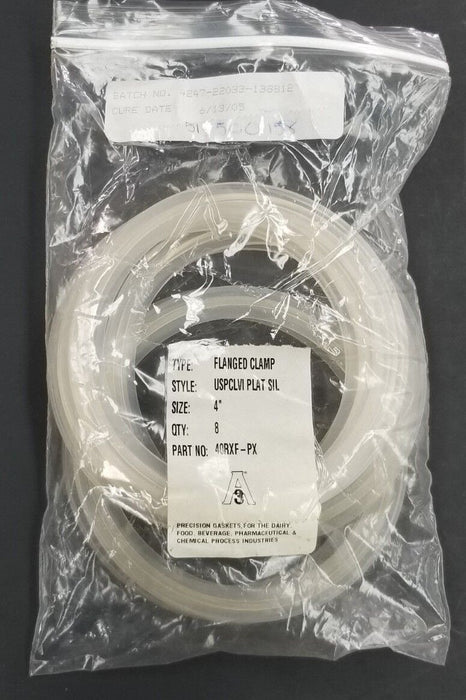 LOT OF 8 NEW A3 PRECISION GASKETS 40RXF-PX TYPE: FLANGED CLAMP, 4''