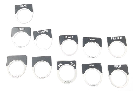 LOT OF 11 WESTINGHOUSE LEGEND PLATES NP45847, 10250TM36, 10250TM31