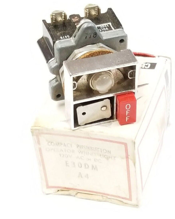 NIB EATON CUTLER-HAMMER E30DM COMPACT PUSHBUTTON OPERATOR W/IND LIGHT