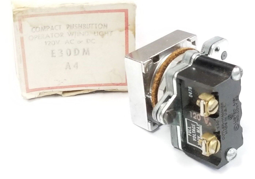 NIB EATON CUTLER-HAMMER E30DM COMPACT PUSHBUTTON OPERATOR W/IND LIGHT