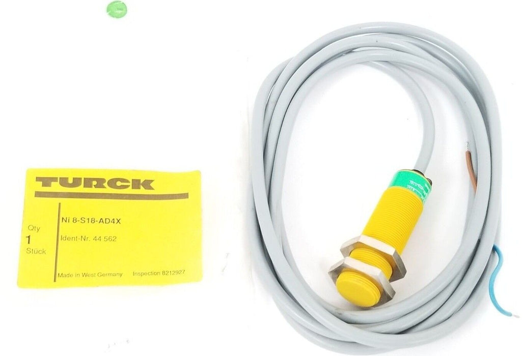 NEW TURCK NI8-S18-AD4X PLASTIC BARREL WITH CABLE IDENT. NO. 44562