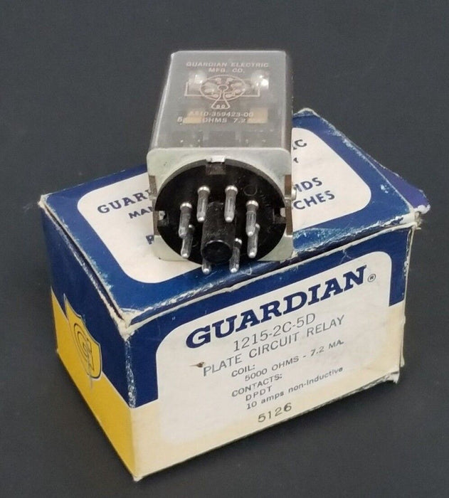 NIB GUARDIAN 1215-2C-5D PLATE CIRCUIT RELAY 12152C5D PLATE CIRCUIT RELAY 10AMPS