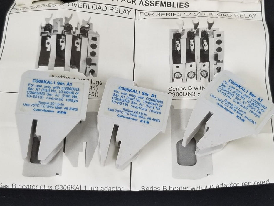 LOT OF 15 NEW EATON CUTLER-HAMMER C306KAL1-3 LUG ADAPTER ASSEMBLIES