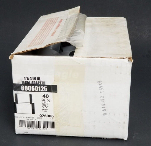BOX OF 40 NEW PW EAGLE 60060125 TERM. ADAPTER 1-1/4 IN UL
