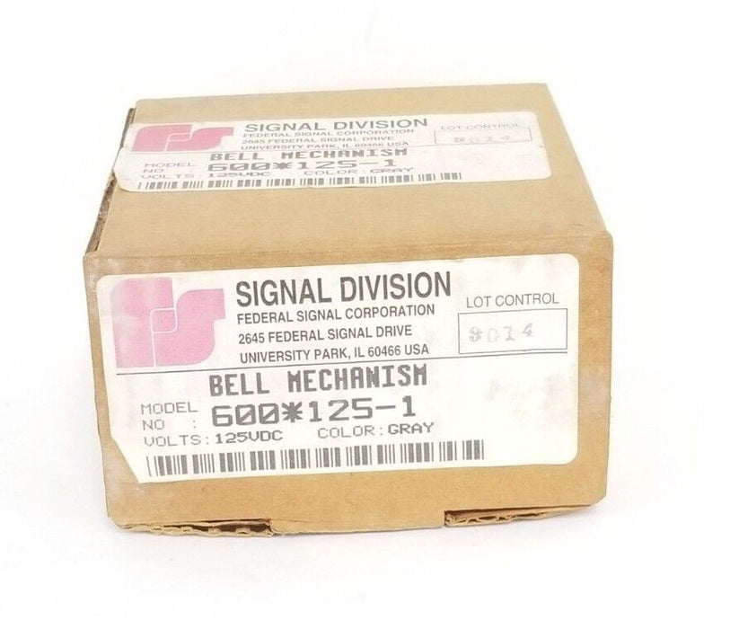 NIB FEDERAL SIGNAL 600-125-1 BELL MECHANISM 600*125-1, 6001251, GRAY, 125VDC