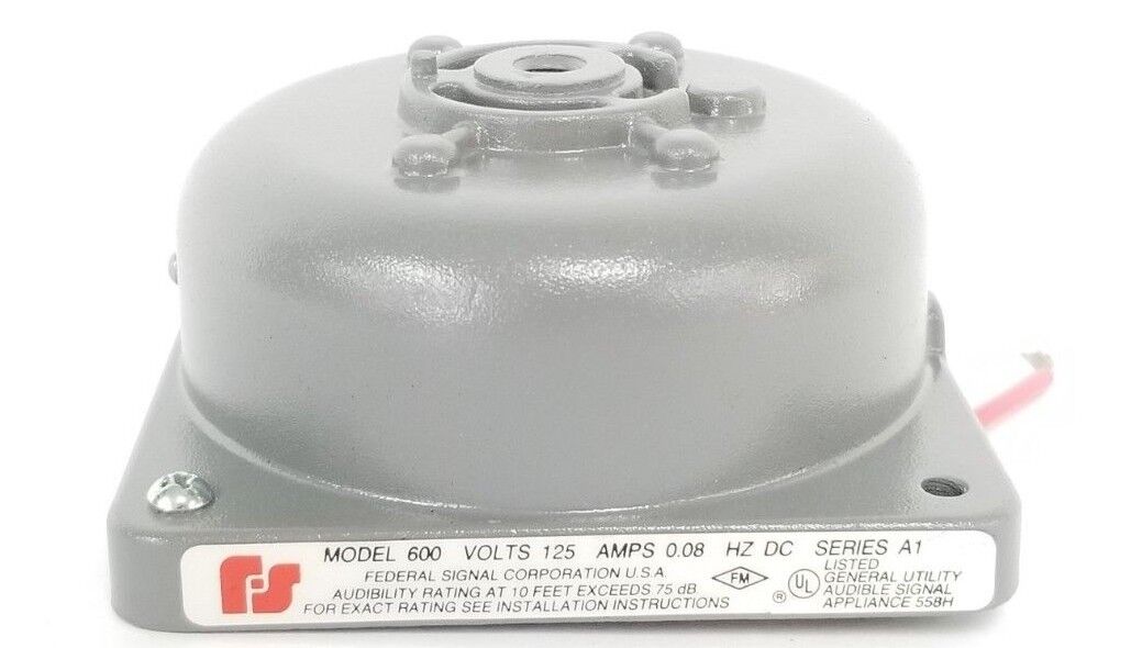 NIB FEDERAL SIGNAL 600-125-1 BELL MECHANISM 600*125-1, 6001251, GRAY, 125VDC