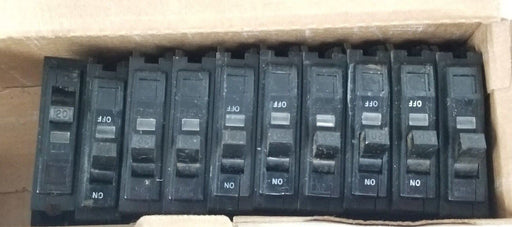 LOT OF 10 SQUARE D TYPE QO 120/240VAC 1 POLE CIRCUIT BREAKERS LM-2120