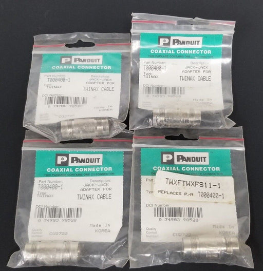 LOT OF 4 NEW PANDUIT TWXFTWXFS11-1 COAXIAL CONNECTORS T000400-1