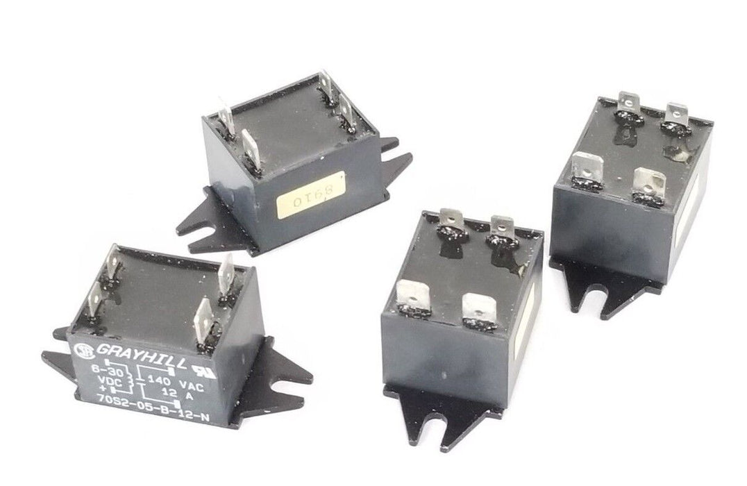 LOT OF 4 NEW GRAYHILL 70S2-05-B-12-N SOLID STATE RELAYS 6-30VDC, 140VAC, 12A