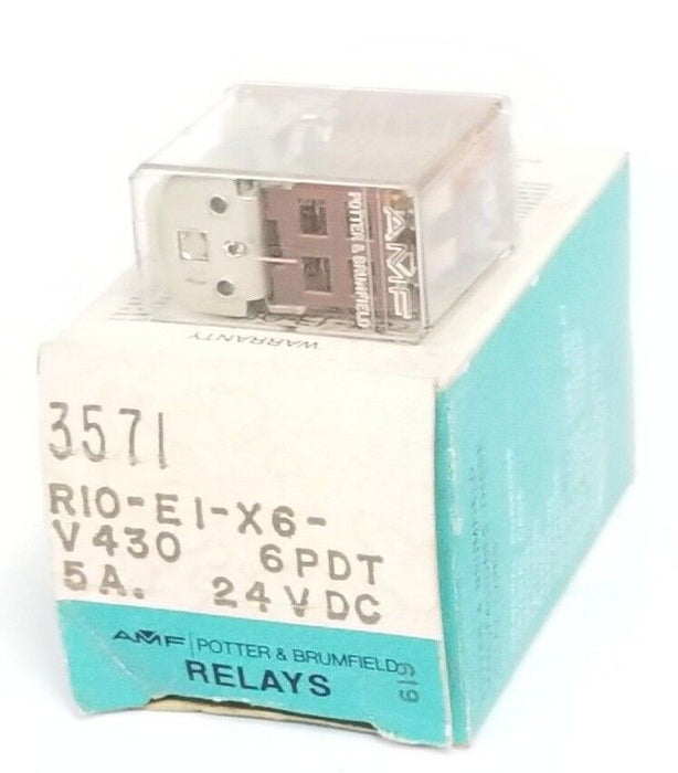 NIB POTTER & BRUMFIELD R10-EI-X6-V430, 6PDT, 5A, 24VDC, R10EIX6V430