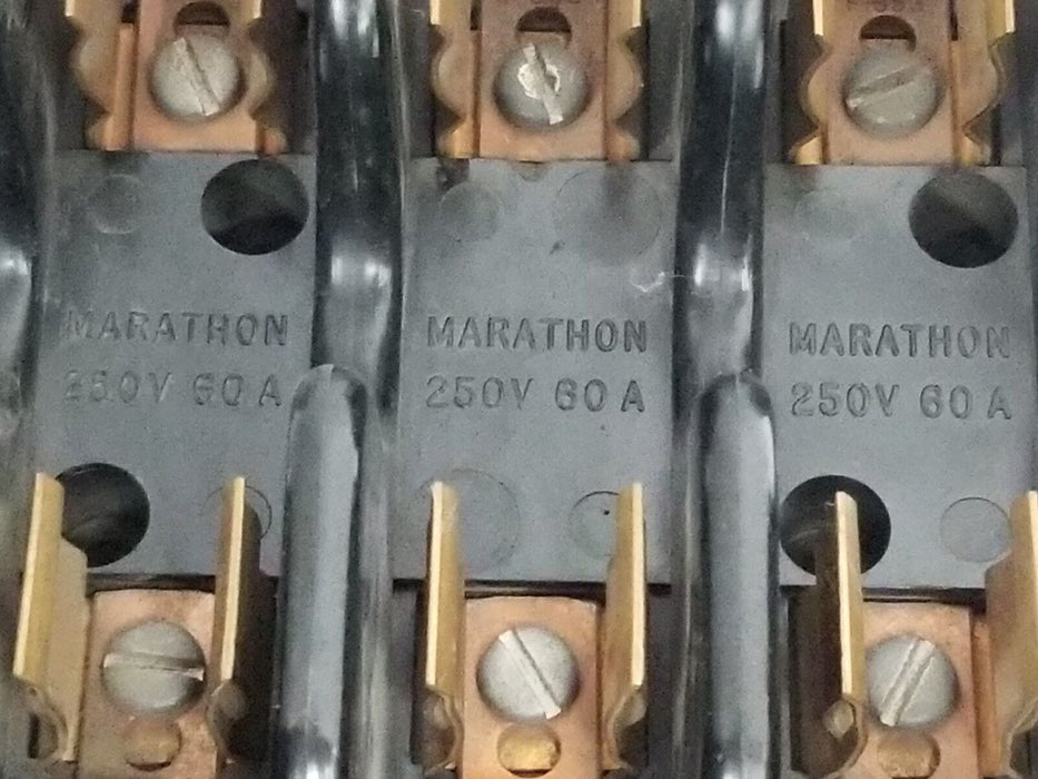 LOT OF 5 MARATHON F60A SERIES FUSE HOLDERS 250V, 60A, 3P