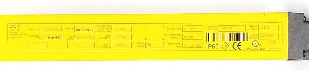 SICK OPTIC C4000 LIGHT CURTAIN RECEIVER 1018648 / C40E-1203CA010 / C40E1203CA010