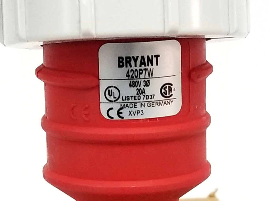 NIB HUBBELL / BRYANT 420P7W WATER TIGHT PLUG PIN & SLEEVE XVP3 20AMP 480V