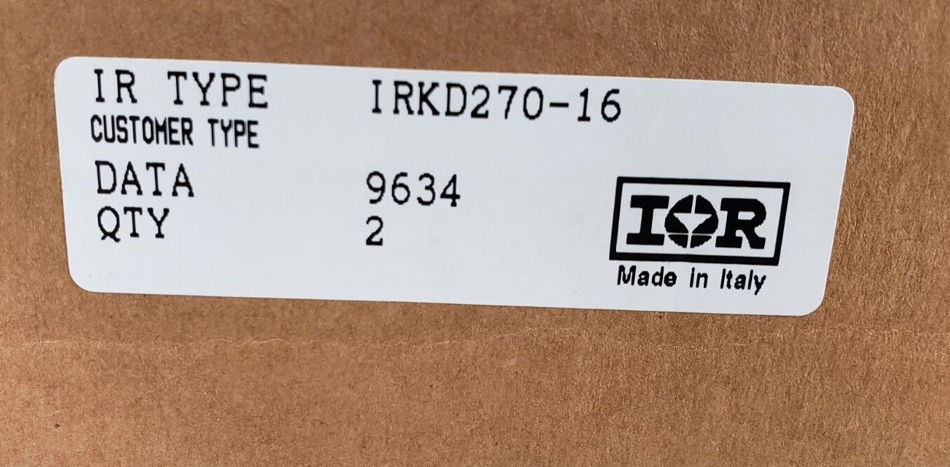LOT OF 2 NIB INTERNATIONAL RECTIFIER IRKD270-16 DIODE POWER MODULES IRKD27016