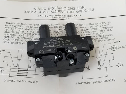 LOT OF 4 NIB DANIEL WOODHEAD 4122 REPLACEMENT SWITCH 2-BUTTON 5-SPEED