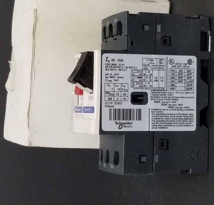 NIB TELEMECANIQUE GV2-ME22 CIRCUIT BREAKER 20-25A 034325 GV2ME22