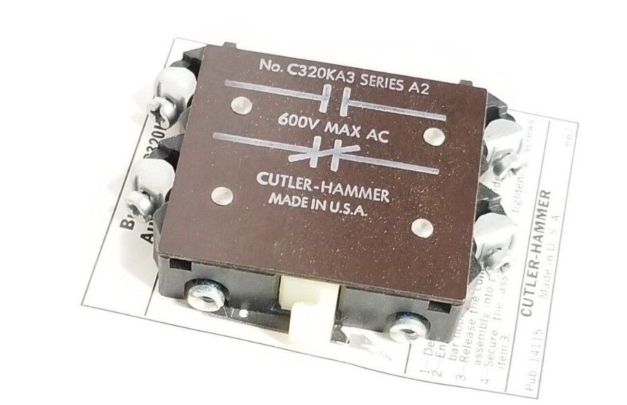 LOT OF 5 NIB CUTLER-HAMMER C320KA3 AUXILIARY CONTACTS 1NO/1NC 600VAC SER. A2