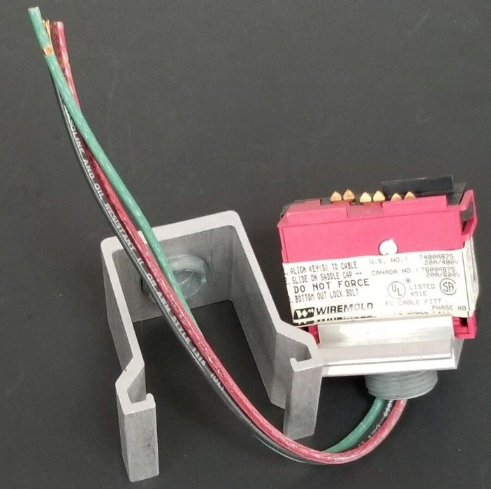 NIB WIREMOLD T480AB75 TAP & FIXTURE HANGER 3/4'' 20A/480V BLACK/RED T600AB75