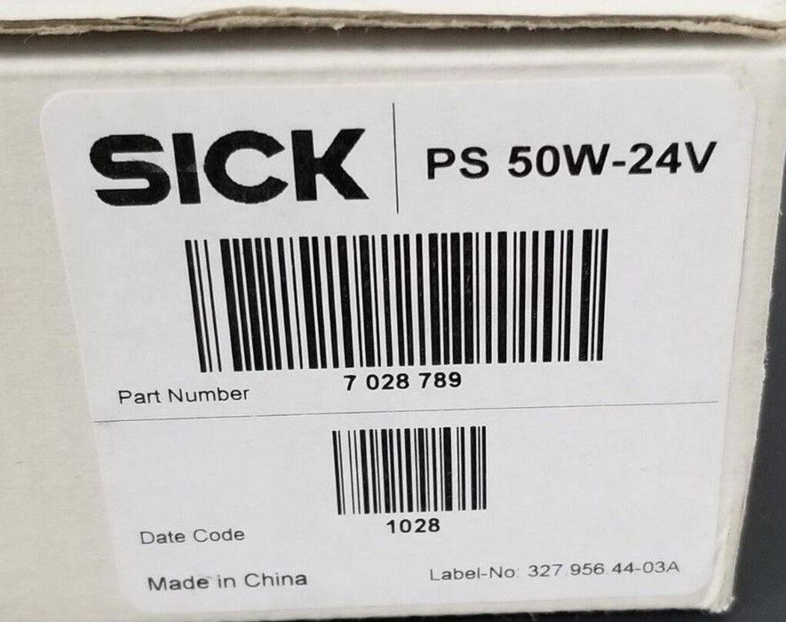 NIB SICK OPTIC PS 50W-24V POWER SUPPLY 7 028 789 100-240VAC 24VDC PS50W24V