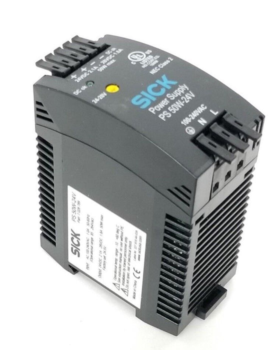 NIB SICK OPTIC PS 50W-24V POWER SUPPLY 7 028 789 100-240VAC 24VDC PS50W24V