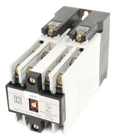 SQUARE D 8501-X0-00 CONTROL RELAY 9845 SER. A 9998-X62 W/ ADDER DECK 8501XC1