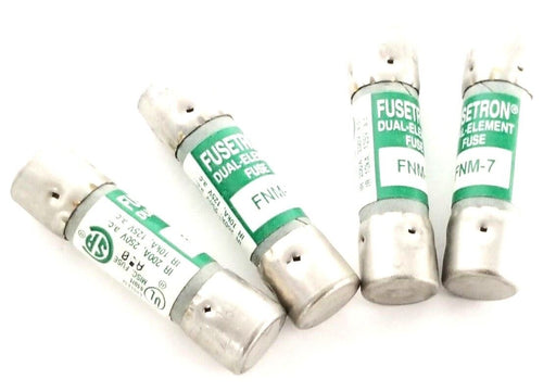 LOT OF 4 NEW BUSSMANN FNM-7 FUSETRON DUAL-ELEMENT FUSES FNM7