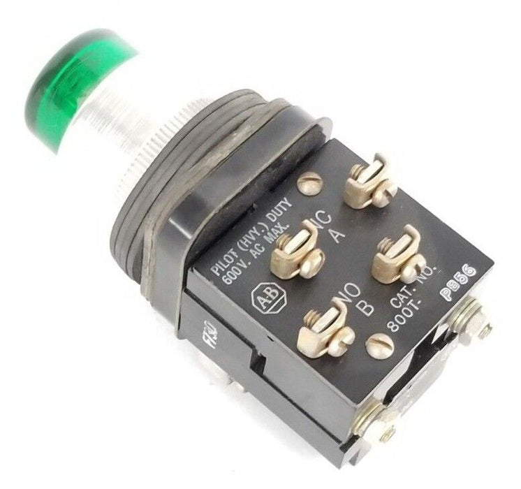 NIB ALLEN BRADLEY 800T-PB56G PUSHBUTTON SER. A 600VAC GREEN X-208241 50/60CY