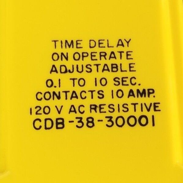 NIB POTTER & BRUMFIELD CDB-38-30001 TIME DELAY RELAY 0.1-10SEC. 10A 120VAC 3053