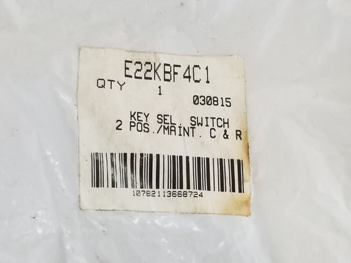 NEW EATON CUTLER-HAMMER E22KBF4C1 KEY SELECTOR SWITCH 2 POS. /MAINT.