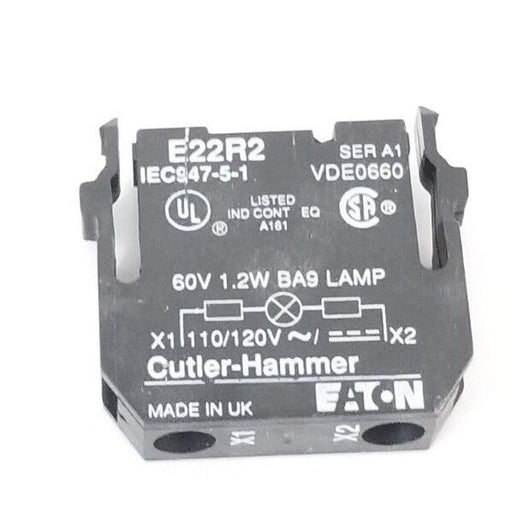 NEW EATON CUTLER HAMMER E22R1 PILOT LIGHT 110V BULB 220/240V 50/60HZ (NO BULB)