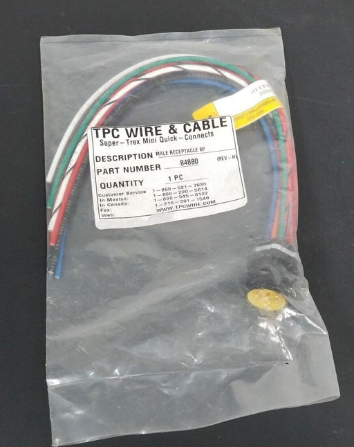 NIB TPC WIRE & CABLE 84880 MALE RECEPTACLE 8P CONNECTOR CABLE, REV H, AX11P