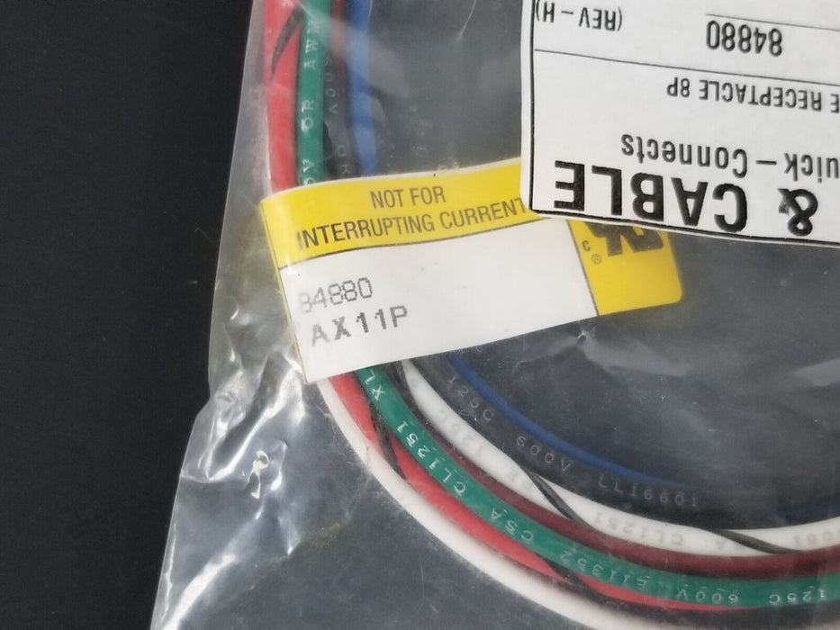 NIB TPC WIRE & CABLE 84880 MALE RECEPTACLE 8P CONNECTOR CABLE, REV H, AX11P