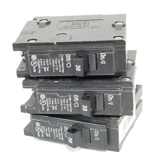 LOT OF 3 NEW CUTLER HAMMER BR130 CIRCUIT BREAKERS 30A 1P TYPE: C130 120/240V