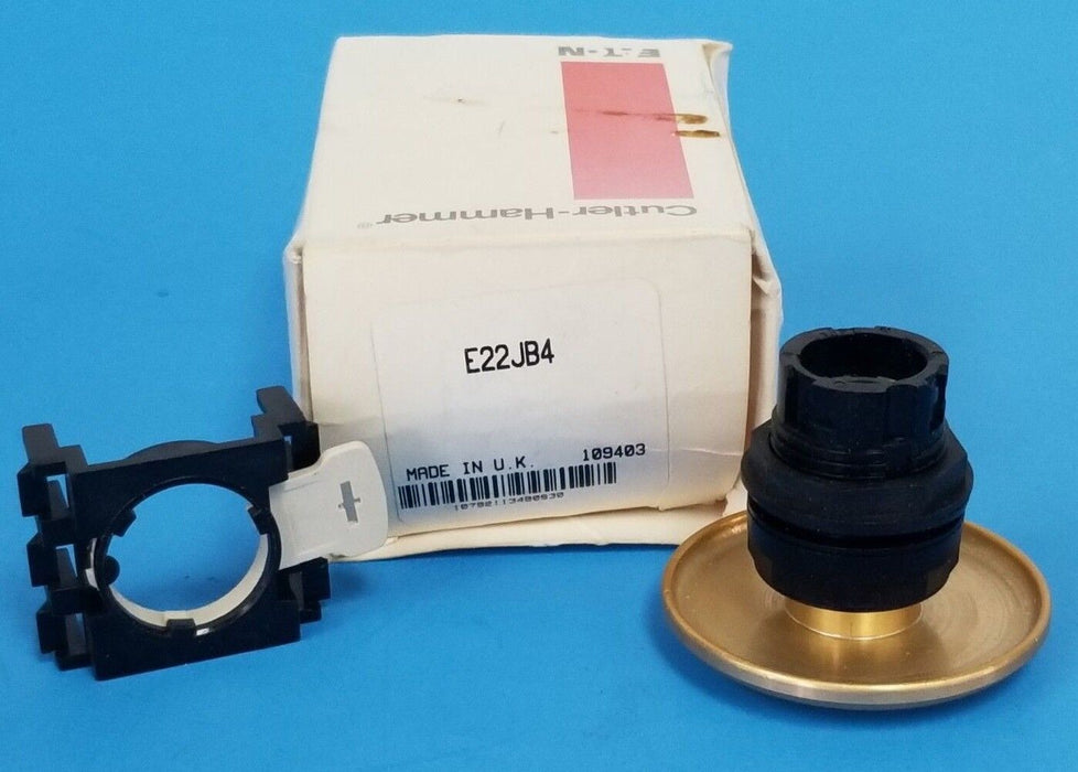 NIB EATON CUTLER-HAMMER E22JB4 MOMENTARY YELLOW ALUM JUMBO MUSHHEAD PB